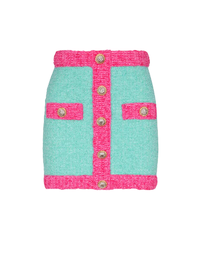 Balmain Skirts Women Twotone Buttoned Knit Skirt Multicolor
