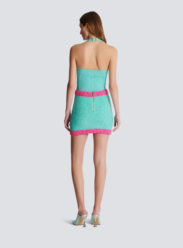 Balmain Skirts Women Twotone Buttoned Knit Skirt Multicolor