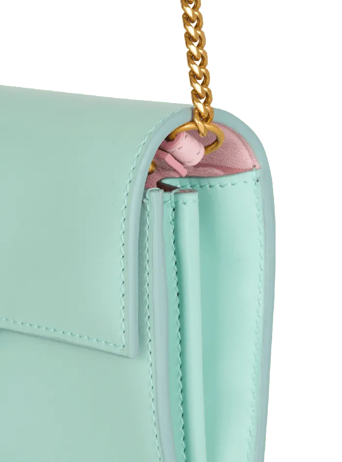 Balmain Small Leather Goods Women Calfskin BBuzz Wallet Blue