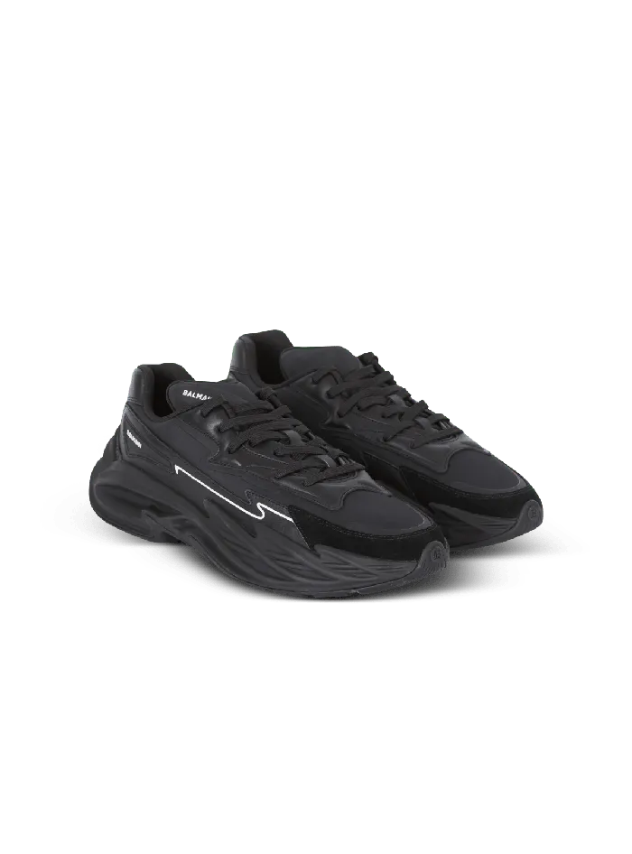 Balmain Sneakers Men RunRow Leather Sneakers Black