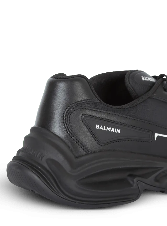 Balmain Sneakers Men RunRow Leather Sneakers Black