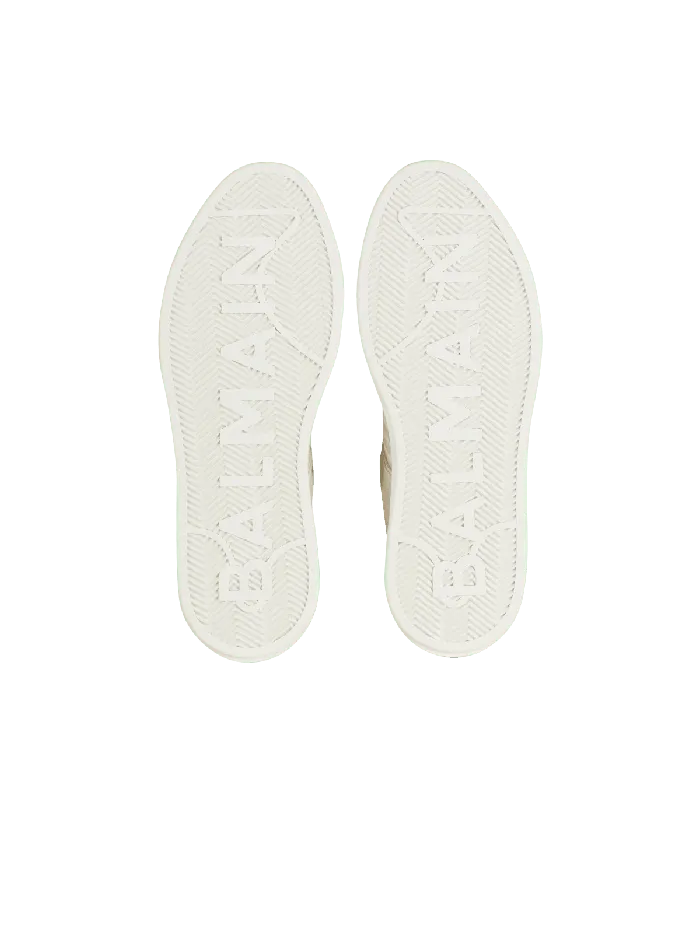 Balmain Sneakers Women BCourt Monogrammed Nylon And Leather Sneakers White