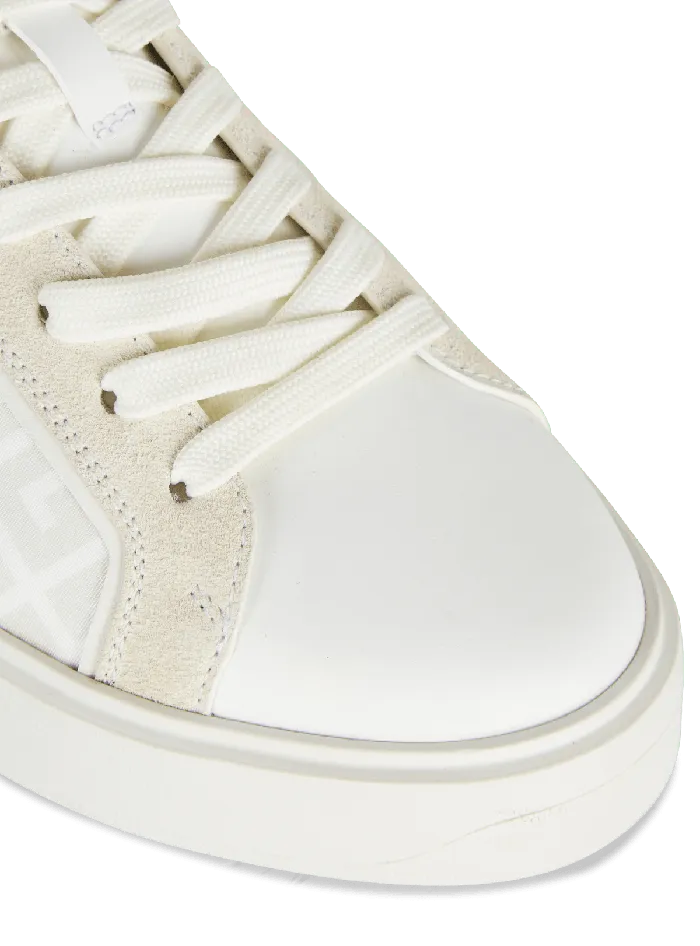 Balmain Sneakers Women BCourt Monogrammed Nylon And Leather Sneakers White