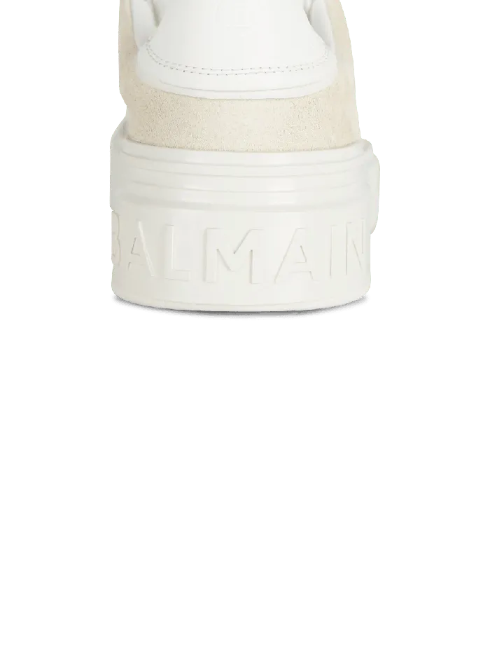 Balmain Sneakers Women BCourt Monogrammed Nylon And Leather Sneakers White