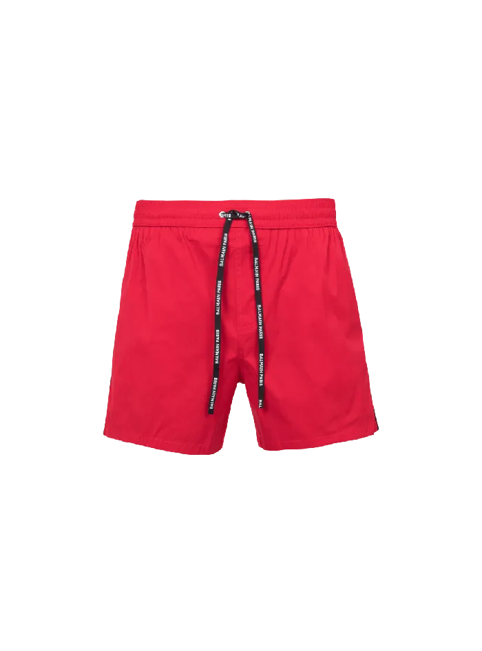Balmain Swimwear Men Swim Shorts Red