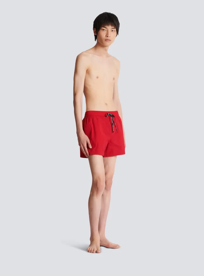 Balmain Swimwear Men Swim Shorts Red