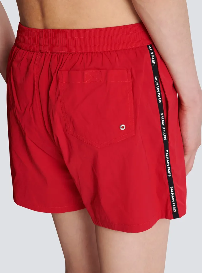 Balmain Swimwear Men Swim Shorts Red
