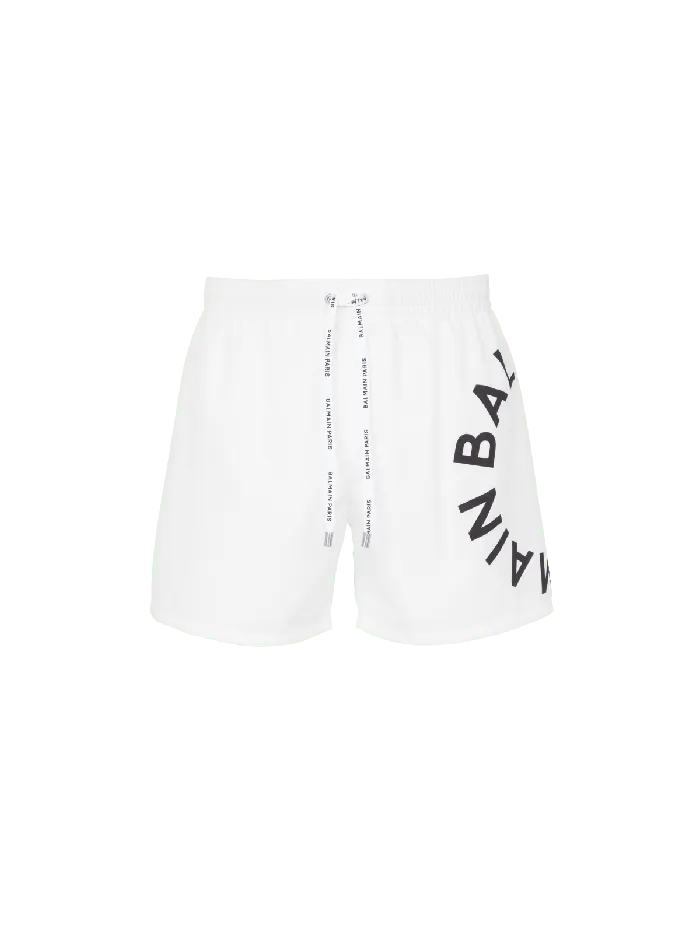 Balmain Swimwear Men Swim Shorts White