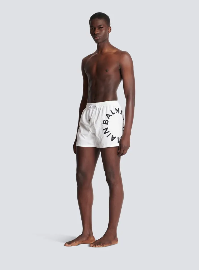 Balmain Swimwear Men Swim Shorts White