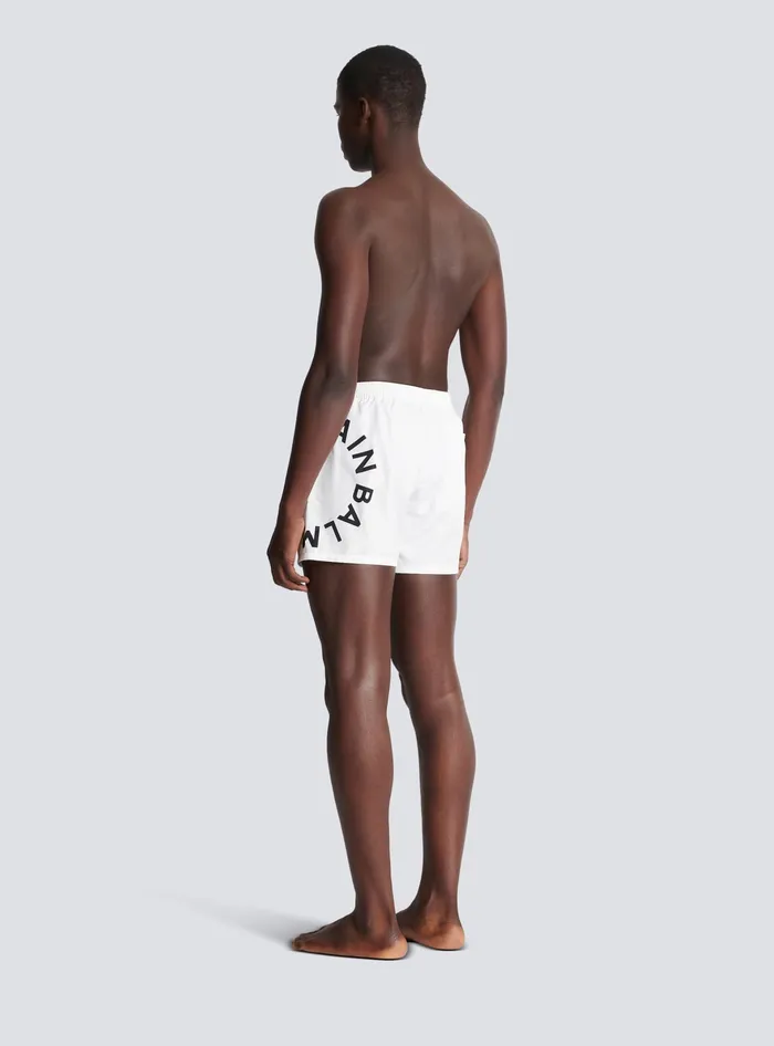 Balmain Swimwear Men Swim Shorts White