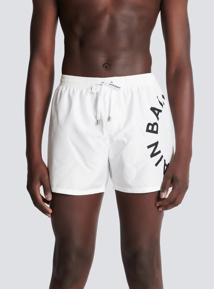 Balmain Swimwear Men Swim Shorts White