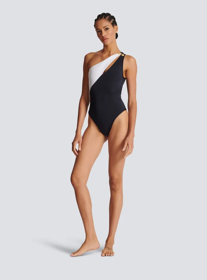 Balmain Swimwear Women Asymmetric Swimsuit White