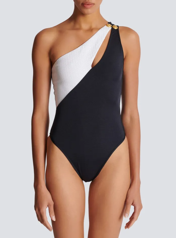 Balmain Swimwear Women Asymmetric Swimsuit White
