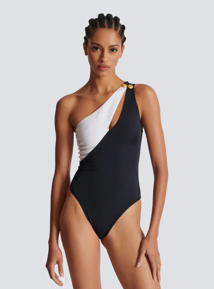 Balmain Swimwear Women Asymmetric Swimsuit White