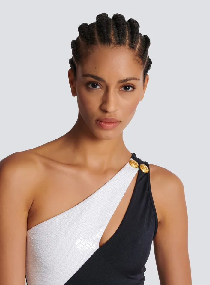 Balmain Swimwear Women Asymmetric Swimsuit White