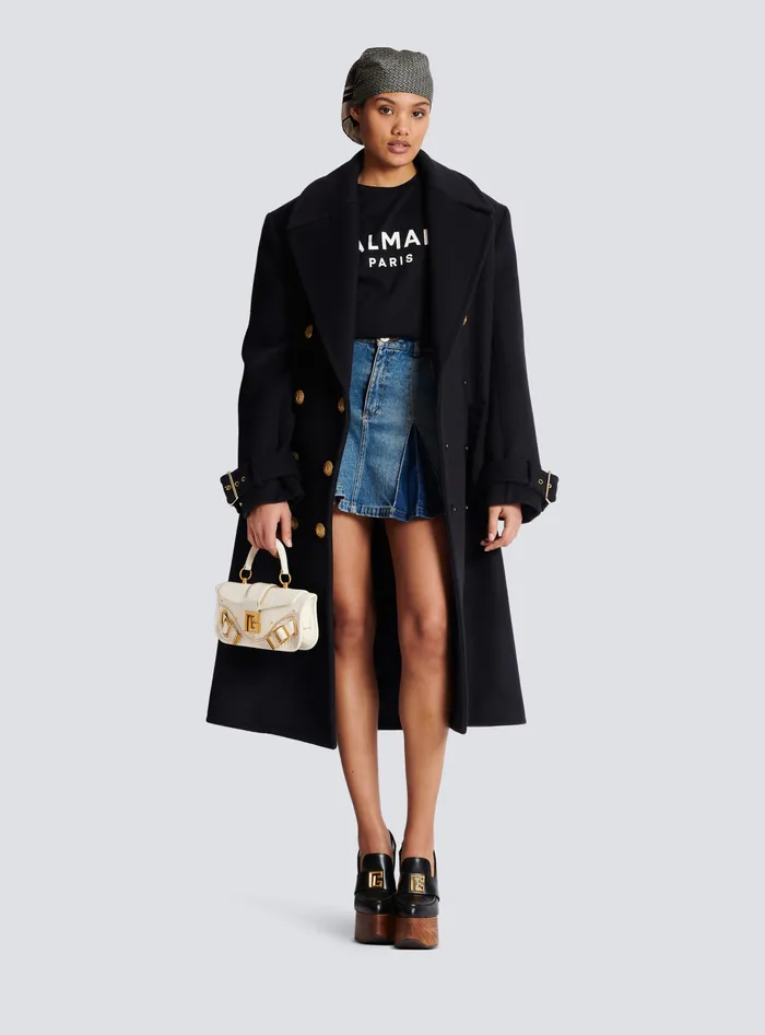 Balmain TShirts Women Ecodesigned Cotton Tshirt With Logo Print Black