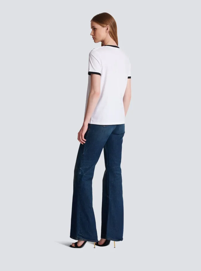 Balmain TShirts Women Paris 3button Tshirt Black