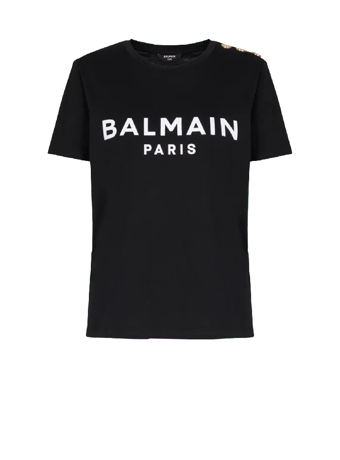 Balmain TShirts Women Tshirt With Paris Print Black