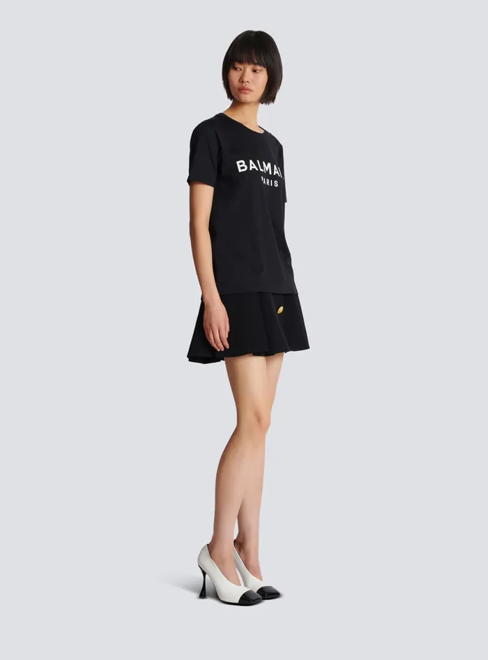 Balmain TShirts Women Tshirt With Paris Print Black