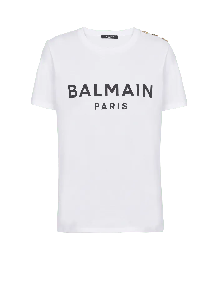 Balmain TShirts Women Tshirt With Paris Print White