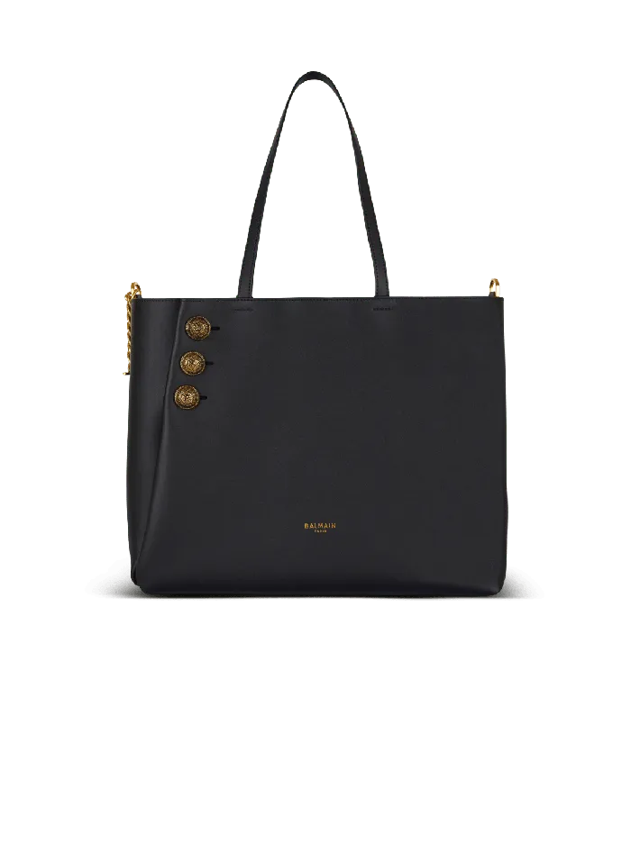 Balmain Tote Bags Women Emblegraveme Leather Tote Bag Black