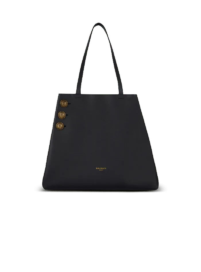 Balmain Tote Bags Women Emblegraveme Leather Tote Bag Black