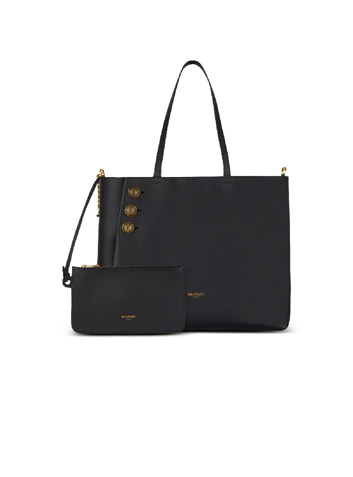 Balmain Tote Bags Women Emblegraveme Leather Tote Bag Black