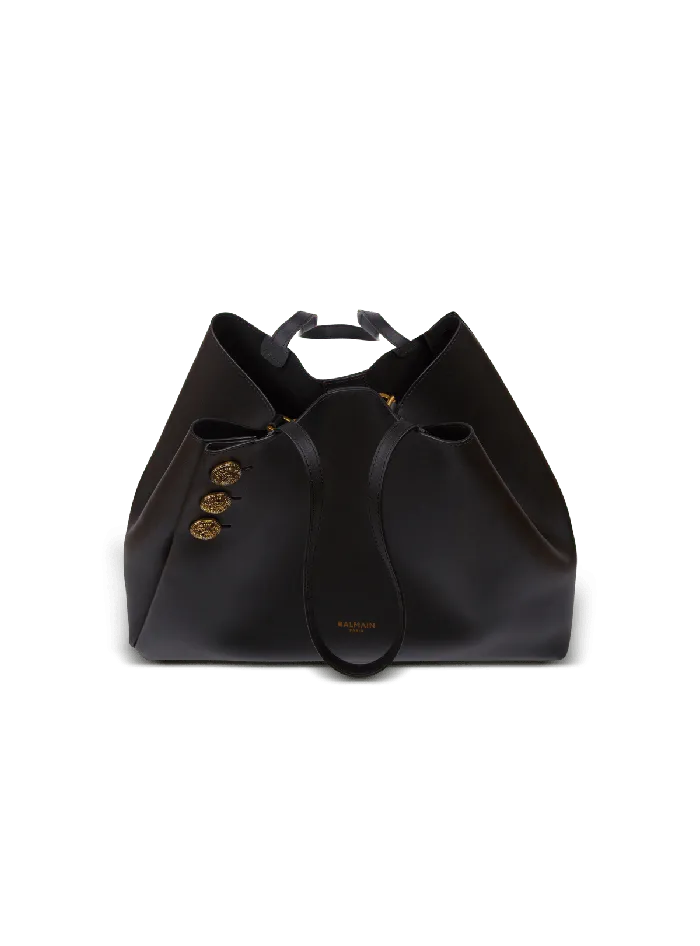 Balmain Tote Bags Women Emblegraveme Leather Tote Bag Black