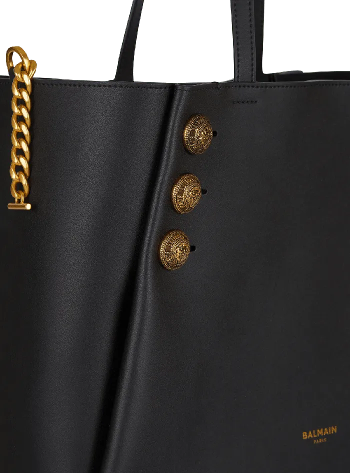 Balmain Tote Bags Women Emblegraveme Leather Tote Bag Black
