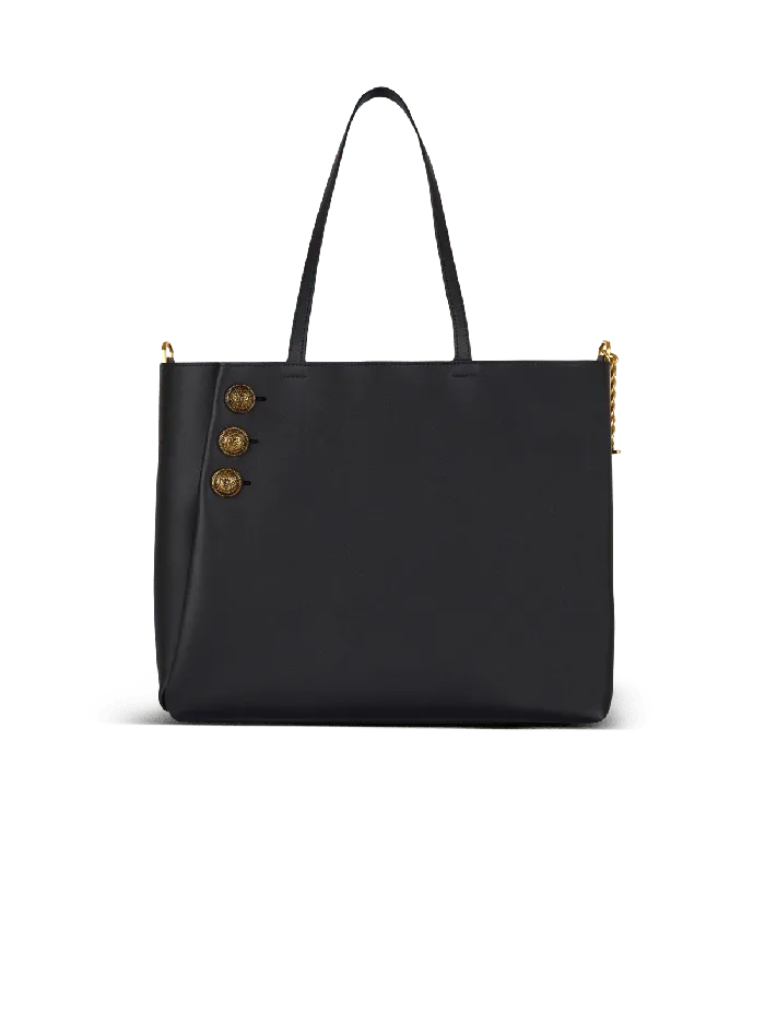 Balmain Tote Bags Women Emblegraveme Leather Tote Bag Black