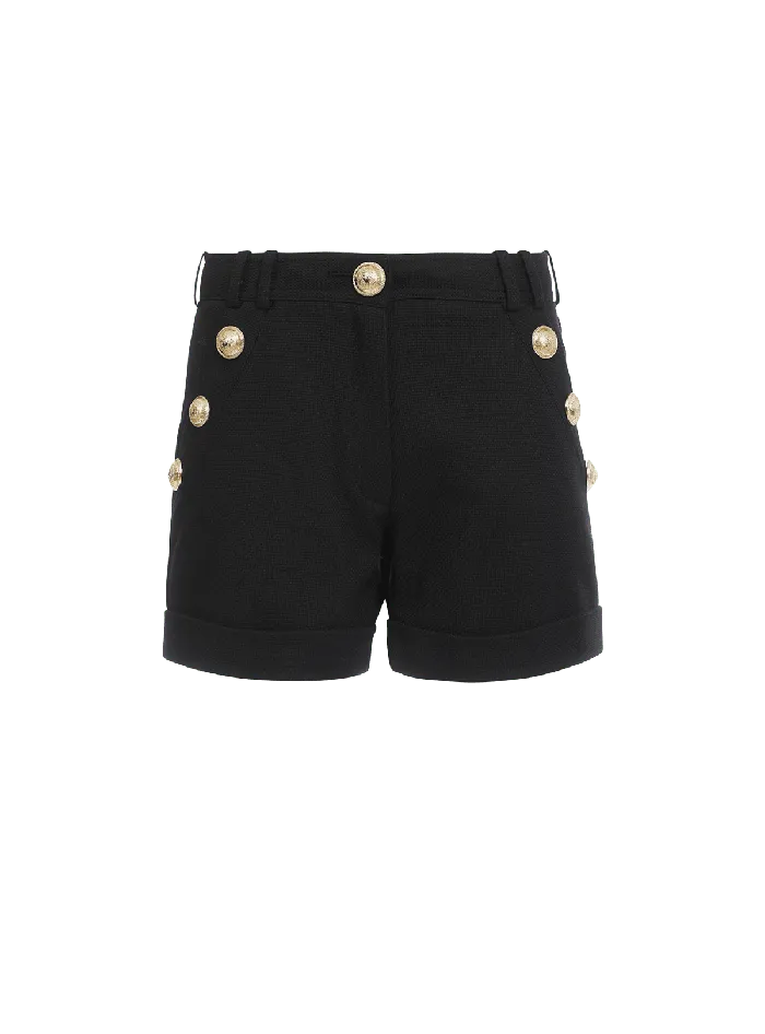 Balmain Trousers And Shorts Women Cotton Lowrise Shorts Black