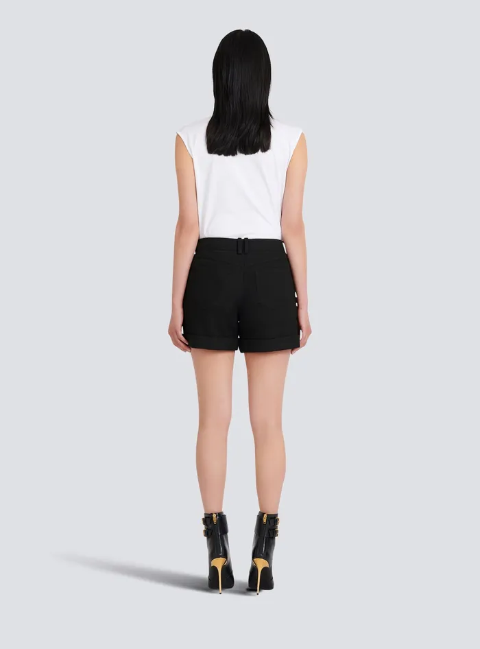 Balmain Trousers And Shorts Women Cotton Lowrise Shorts Black Balmain Trousers And Shorts Women Cotton Lowrise Shorts Black