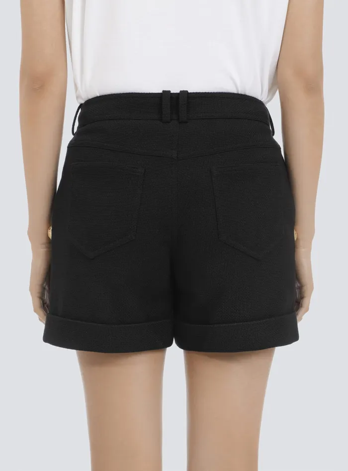 Balmain Trousers And Shorts Women Cotton Lowrise Shorts Black Balmain Trousers And Shorts Women Cotton Lowrise Shorts Black