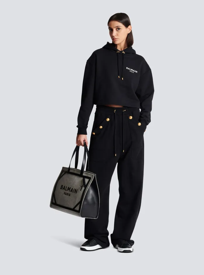 Balmain Trousers And Shorts Women Loosefitting Buttoned Joggers Black