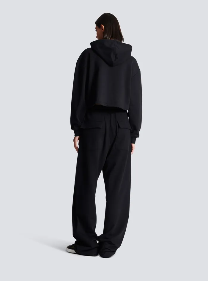 Balmain Trousers And Shorts Women Loosefitting Buttoned Joggers Black
