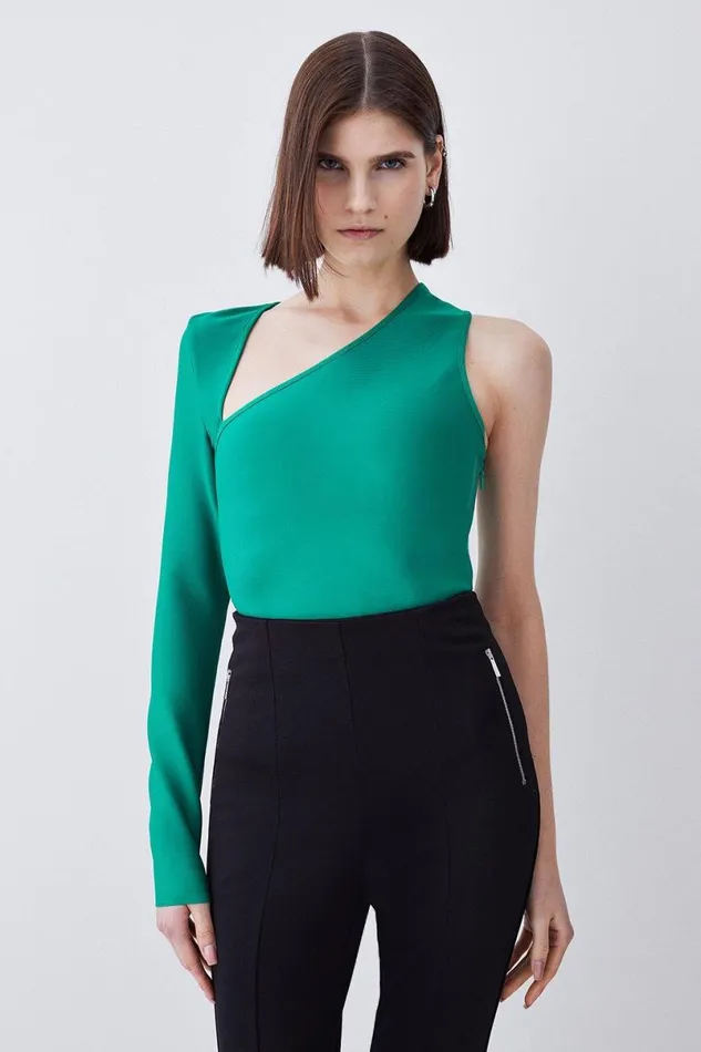 Bandage Asymmetric One Sleeve Top Women Karen Millen Tops