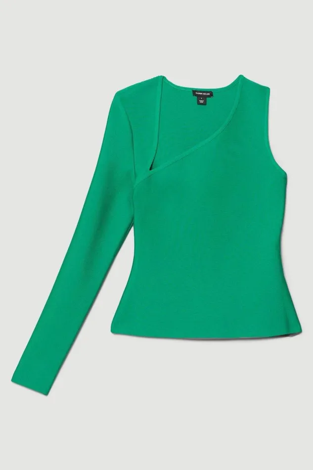 Bandage Asymmetric One Sleeve Top Women Karen Millen Tops