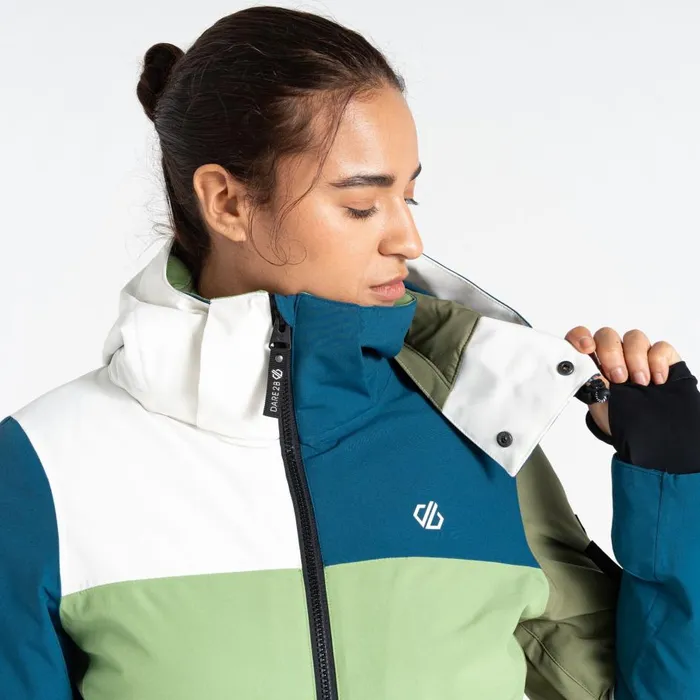 Banded Ski Jacket Moroccan Blue Green Women Dare 2b Ski Jackets