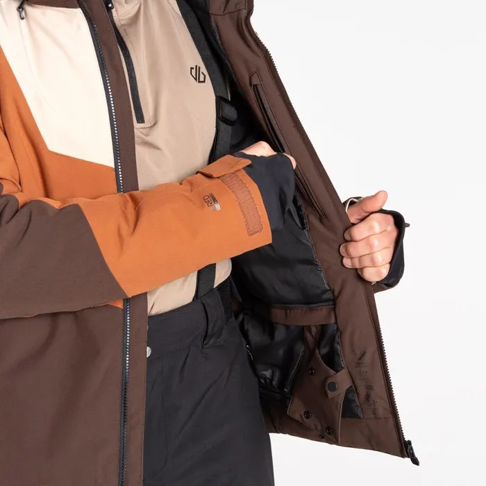 Baseplate II Ski Jacket Mocha Brown Orange Men Dare 2b Ski Jackets