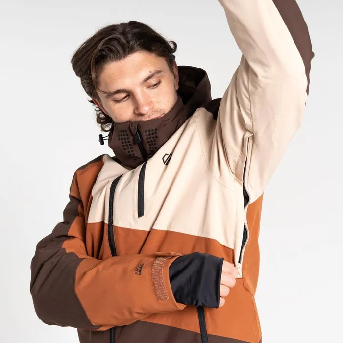 Baseplate II Ski Jacket Mocha Brown Orange Men Dare 2b Ski Jackets