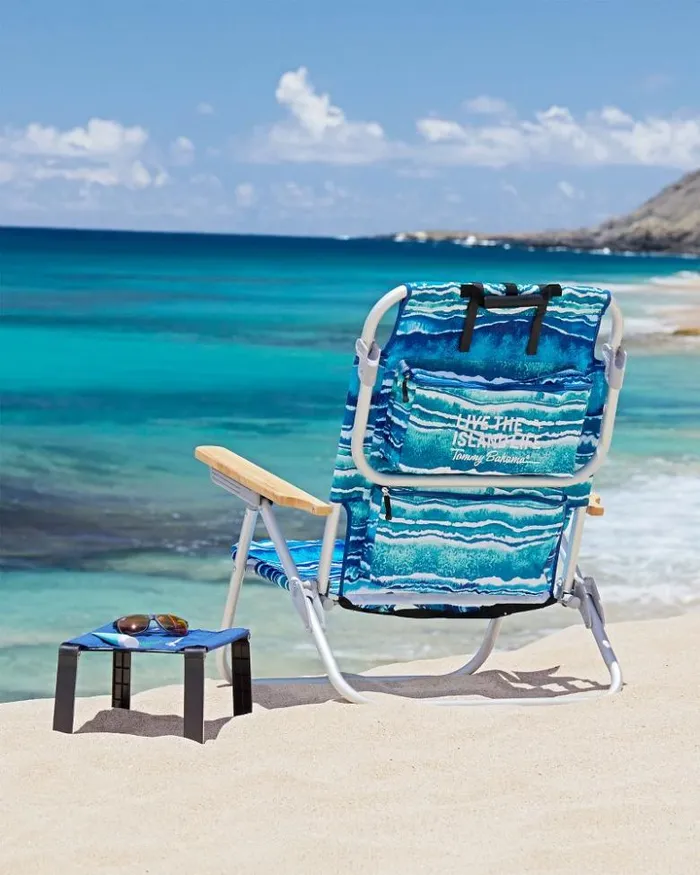 Beach and Home Tommy Bahama Beach Accessories Fabric Folding Table Navy