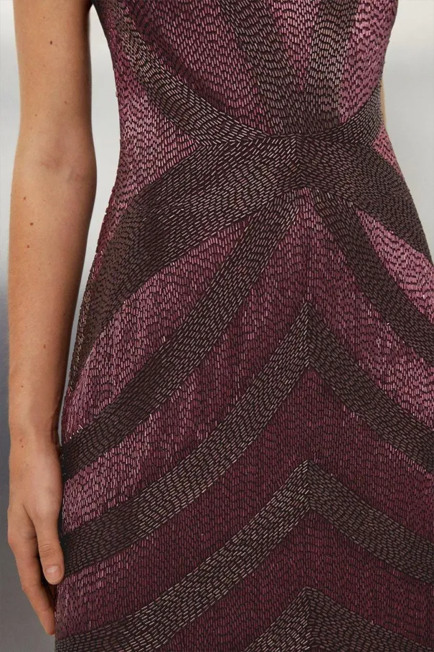Beaded Embellished Woven Maxi Dress Red Women Karen Millen Dresses