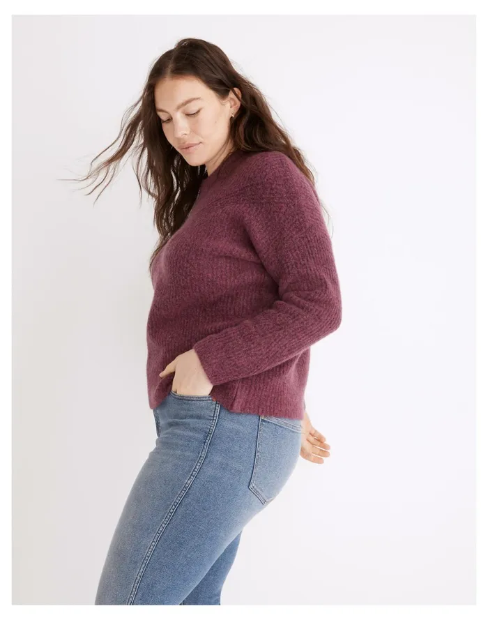 Belfiore Ribbed Pullover Sweater Heather Violet Women Madewell Sweaters Belfiore Ribbed Pullover Sweater Heather Violet Women Madewell Sweaters