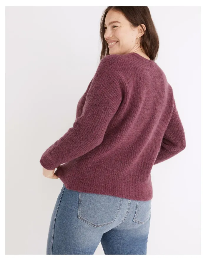 Belfiore Ribbed Pullover Sweater Heather Violet Women Madewell Sweaters Belfiore Ribbed Pullover Sweater Heather Violet Women Madewell Sweaters