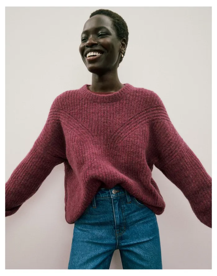 Belfiore Ribbed Pullover Sweater Heather Violet Women Madewell Sweaters Belfiore Ribbed Pullover Sweater Heather Violet Women Madewell Sweaters
