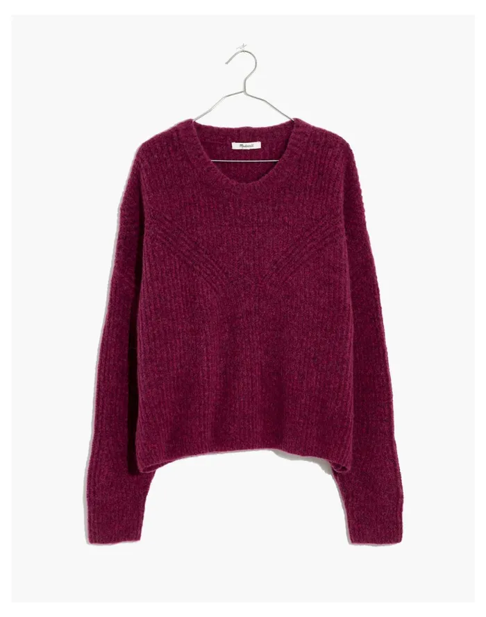 Belfiore Ribbed Pullover Sweater Heather Violet Women Madewell Sweaters Belfiore Ribbed Pullover Sweater Heather Violet Women Madewell Sweaters
