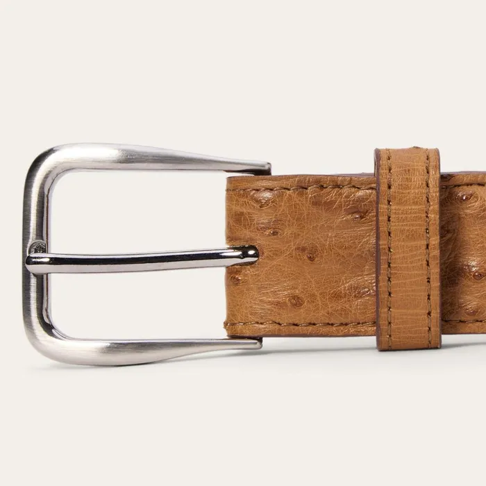 Belts Men Stetson Ostrich Western Tab Belt 8211 1 14quot Width Antique Cognac