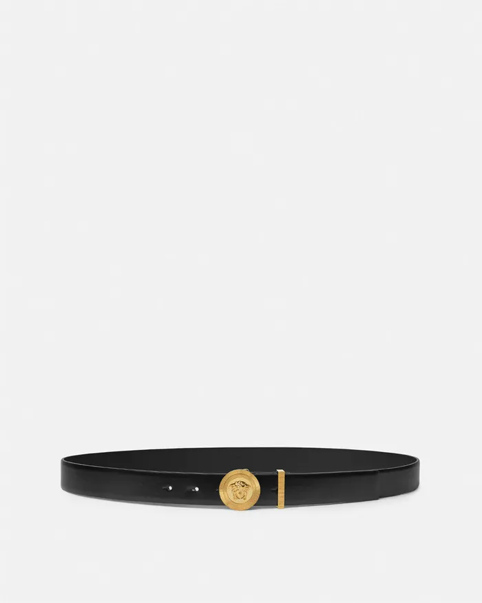 Belts Men Versace Medusa Biggie Leather Belt 3 Cm Blackgold