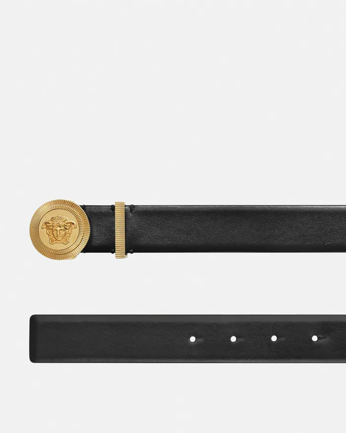 Belts Men Versace Medusa Biggie Leather Belt 3 Cm Blackgold