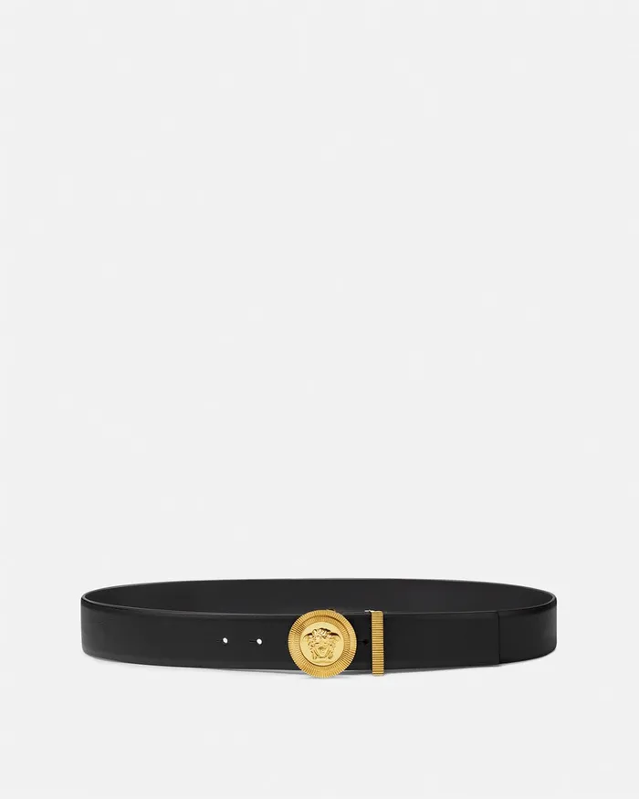 Belts Men Versace Medusa Biggie Leather Belt 4 Cm Blackgold